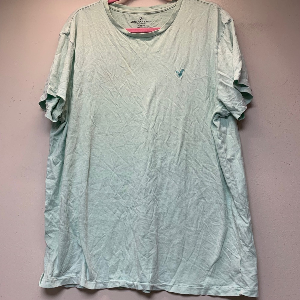 American Eagle T-Shirt Mens XL Mint Green Excellent Short Sleeve Cotton Logo